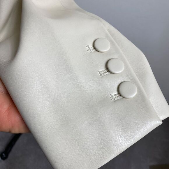 Good American 2 " Better than Leather " Oversized blazer in a cream NWT - Picture 9 of 14